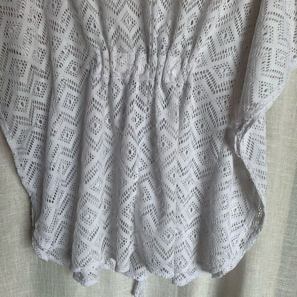 Jaclyn Smith women’s medium white Swimsuit Cover‎ sheer cut out design front tie - Picture 10 of 14